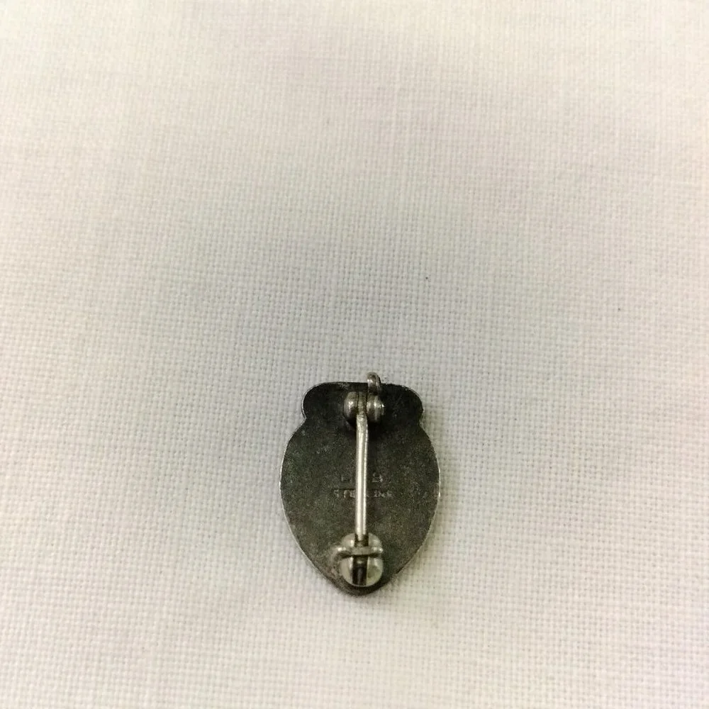 925 Sterling Silver - Vintage Enamel FTA Torch Teachers Brooch Pin